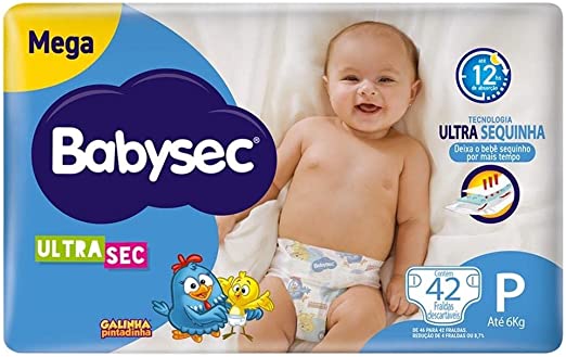 Fraldas Babysec Ultrasec Galinha Pintadinha P 42 Unidades