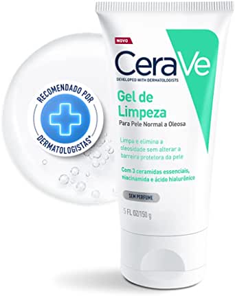 Gel de Limpeza Facial CeraVe Pele Normal a Oleosa Sem Perfume 150g