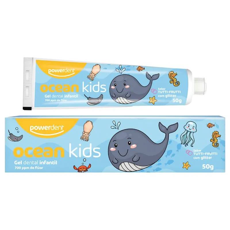 Gel Dental Infantil Powerdent Ocean Kids de Tutty Frutti 50g