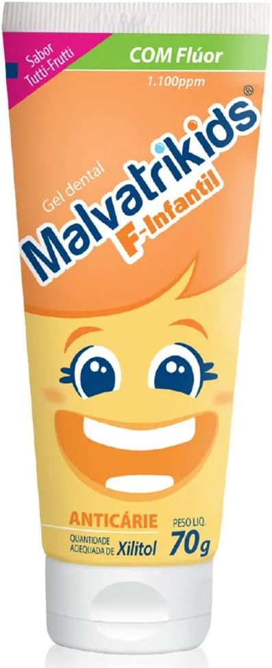 Gel Dental Malvatrikids F-Infantil Anticárie Tutti-Frutti 70g