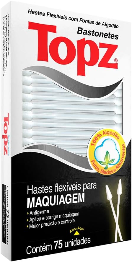 Hastes Flexíveis Para Maquiagem Topz 75 unidades