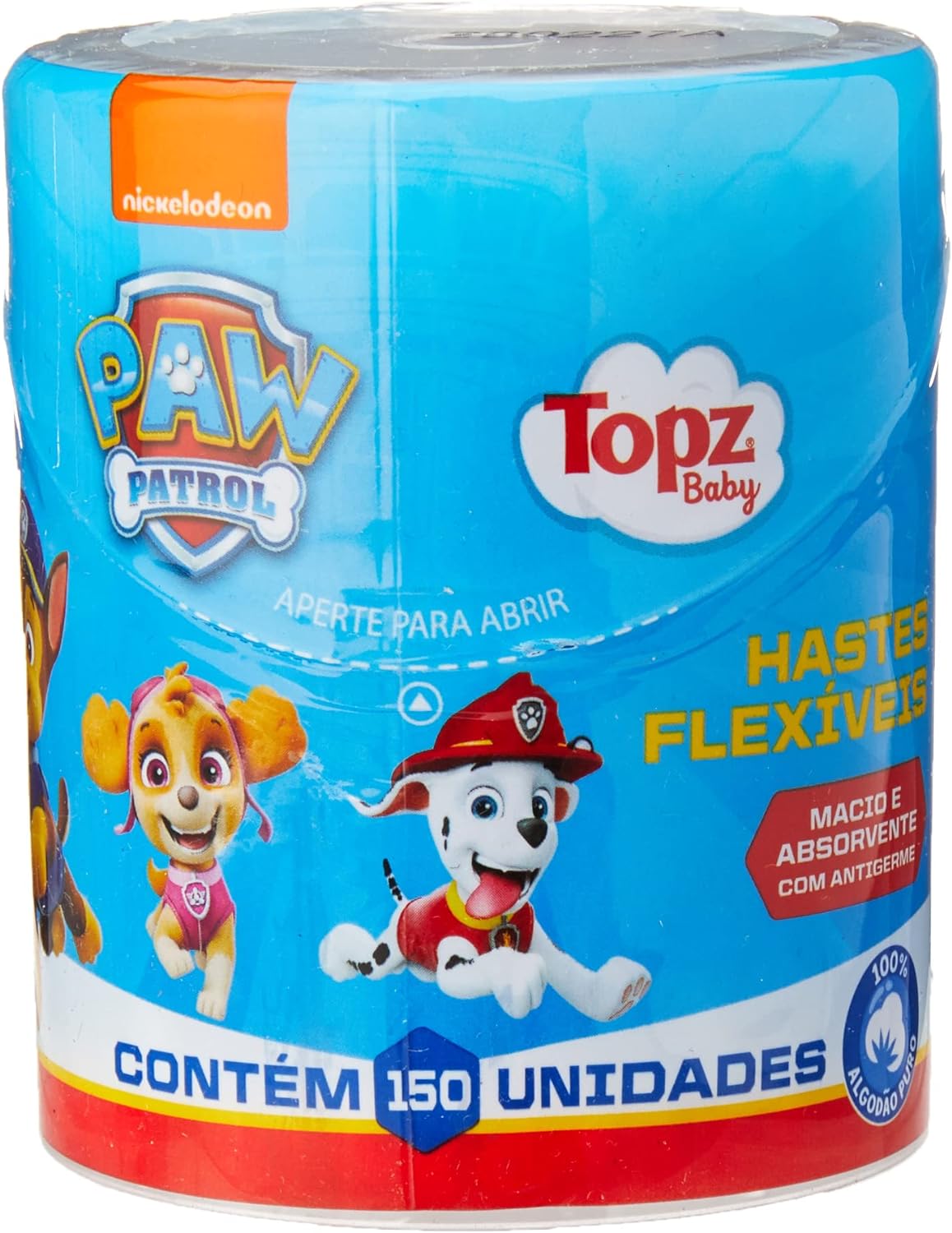 Hastes Flexíveis Topz Baby Patrulha Canina 150 unidades