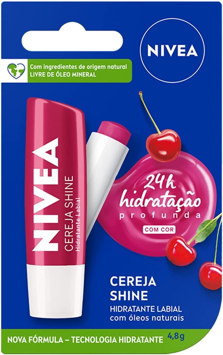 Hidratante Labial Nivea Cereja Shine 4,8g