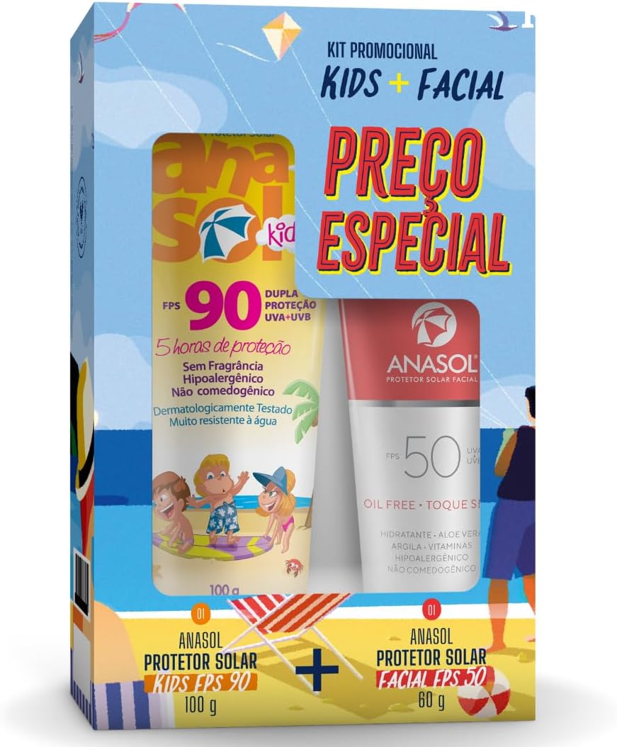 Kit Anasol Protetor Kids FPS90 100g + Protetor FPS50 60g