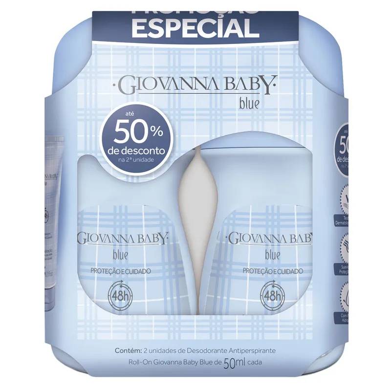 Kit Desodorante Roll-On Giovanna Baby Blue 2 unidades 50ml