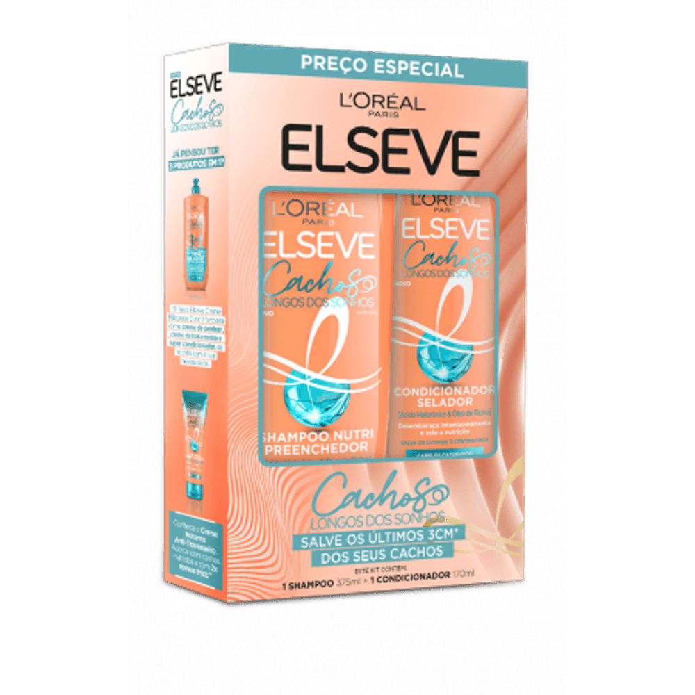Kit Elseve Cachos Longos dos Sonhos Shampoo 375ml + Condicionador 170ml
