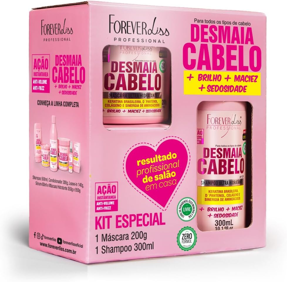 Kit Forever Liss Professional Desmaia Cabelo Shampoo 300ml + Máscara 200g