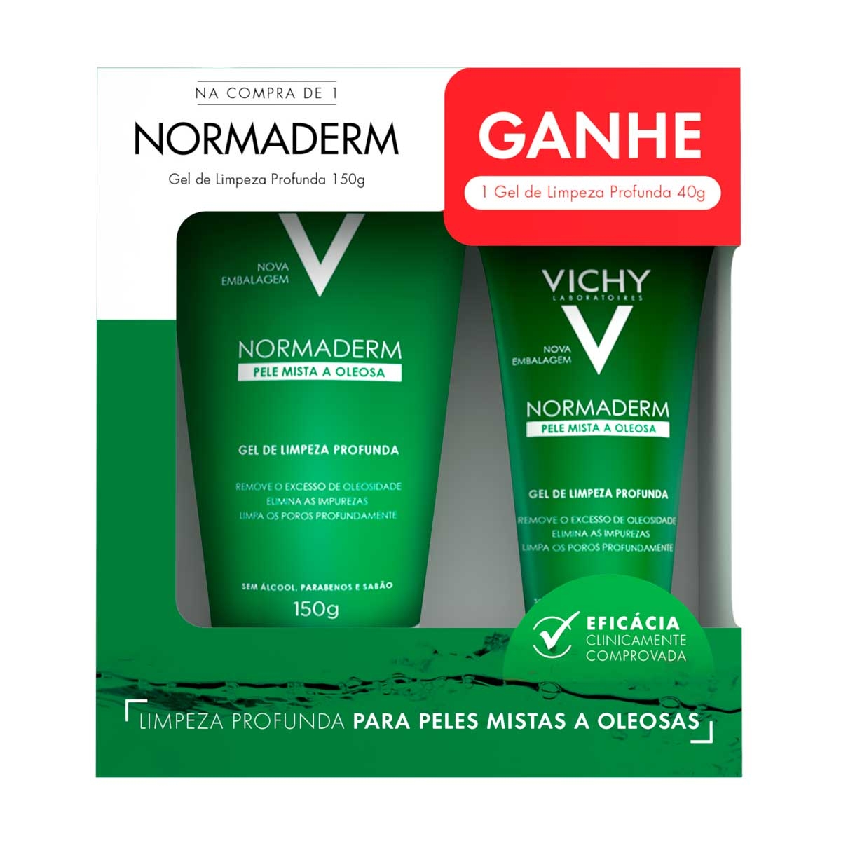 Kit Gel de Limpeza Produnda Vichy Normaderm 150g + Gel de Limpeza 40g