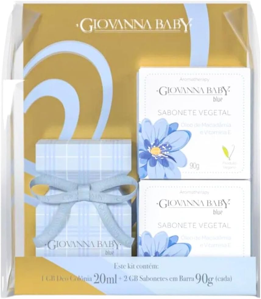 Kit Giovanna Baby Blue Colônia 20ml + 2 Sabonetes 90g