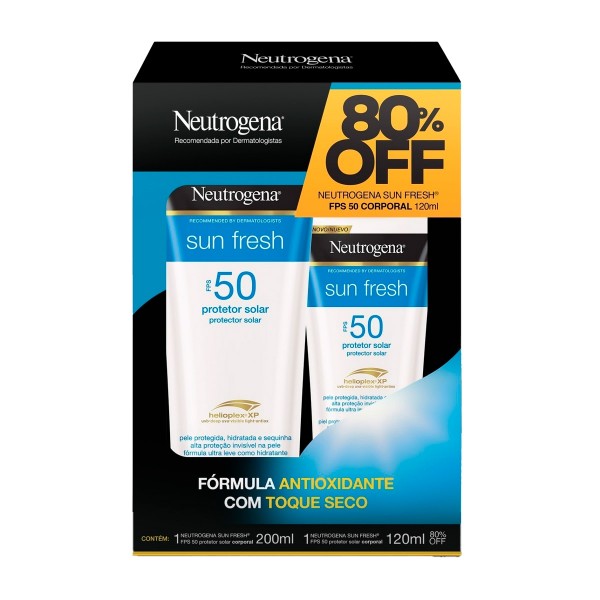 Kit Neutrogena 1 Sun Fresh FPS50 200ml + 120ml Promopack 80% OFF