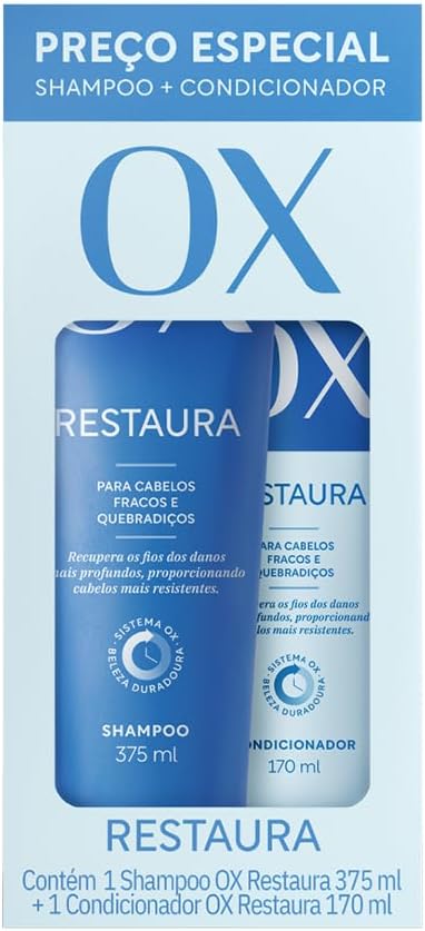Kit OX Restaura Shampoo 375ml + Condicionador 170ml