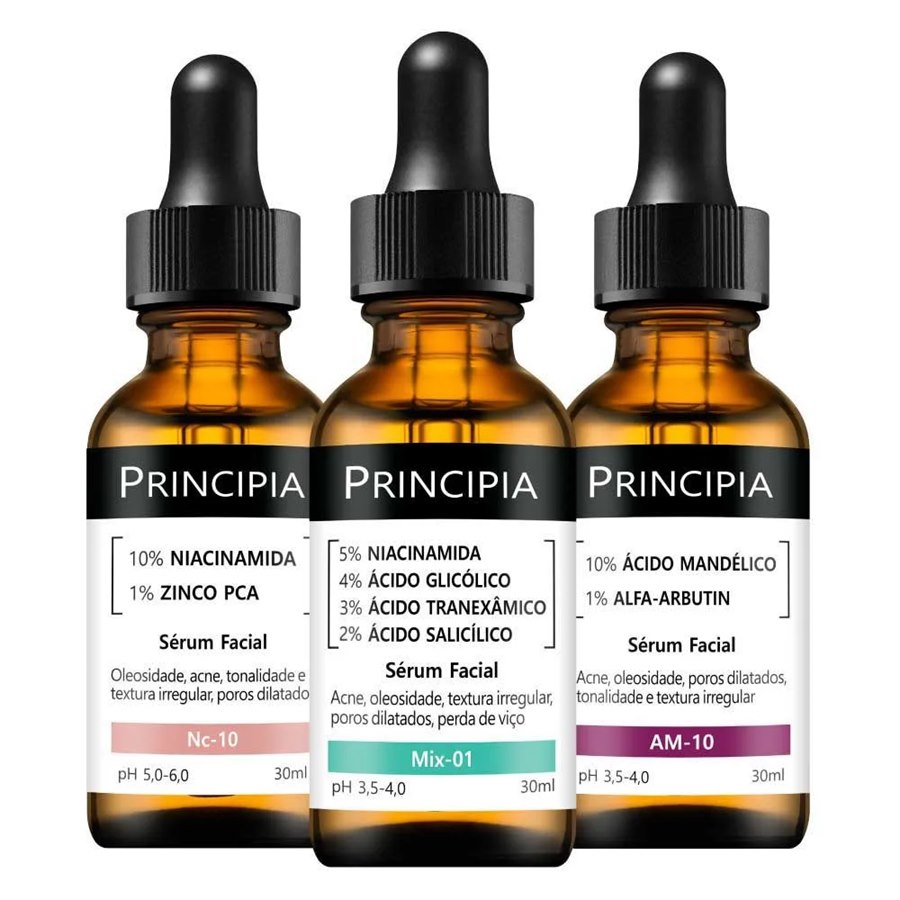Kit Principia Trio Antiacne NC10 30ml + MIX01 30ml + AM10 30ml