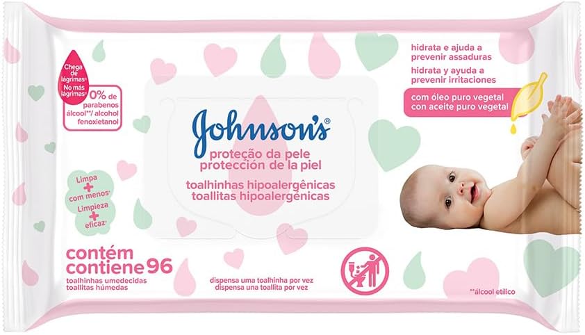 Lenço Umedecido Johnson's Recém-Nascido 96 unidades