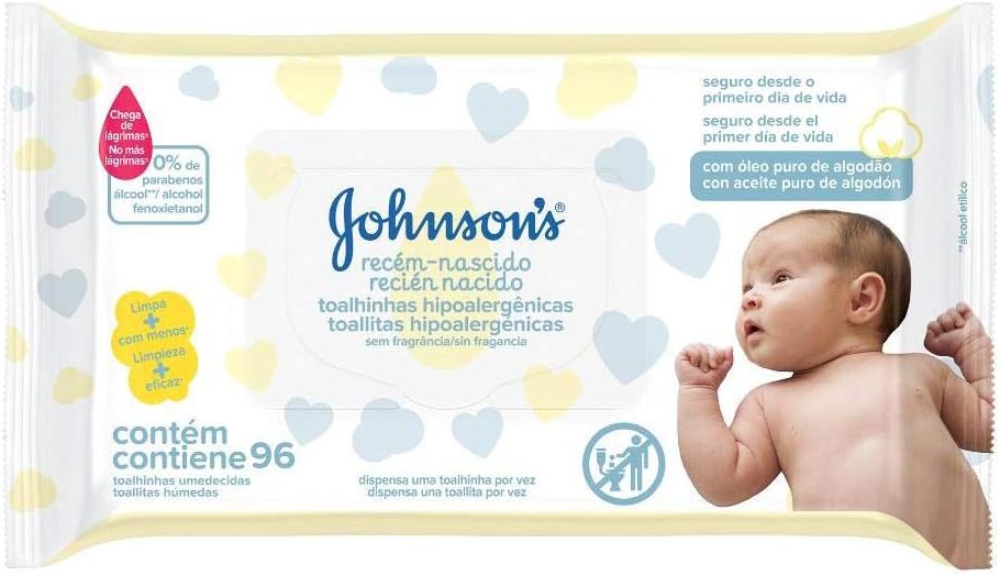 Lenço Umedecido Johnson's Recém-Nascido 96 unidades