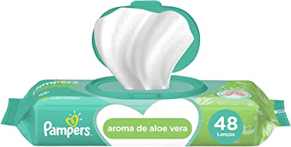 Lenço Umedecido Pampers Aroma de Aloe Vera 48 unidades