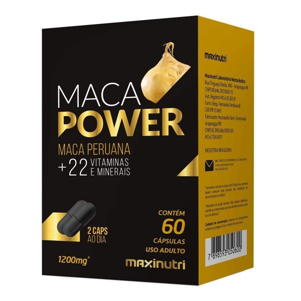 Maca Power 1200mg (Maca Vitaminas e Minerais) Maxinutri 60 cápsulas