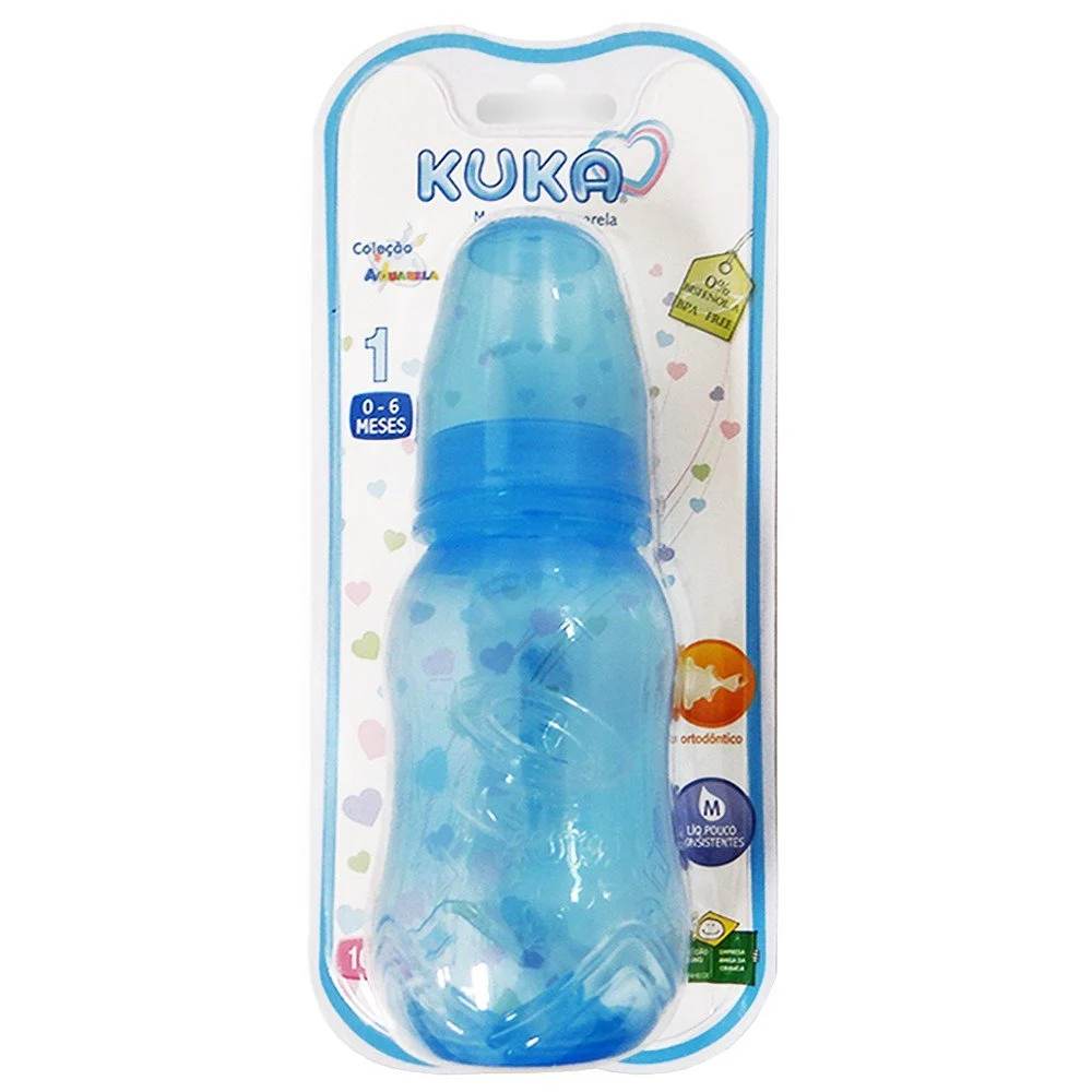 Mamadeira Kuka Aquarela Bico Ortodôntico Azul 160ml