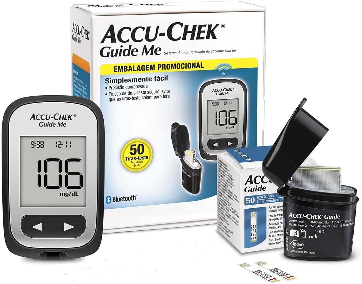 Medidor de Glicose Accu-Chek Guide Me 50 tiras