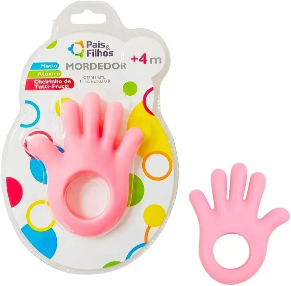 Mordedor Maozinha Rosa Bebê For Baby Pais e Filhos