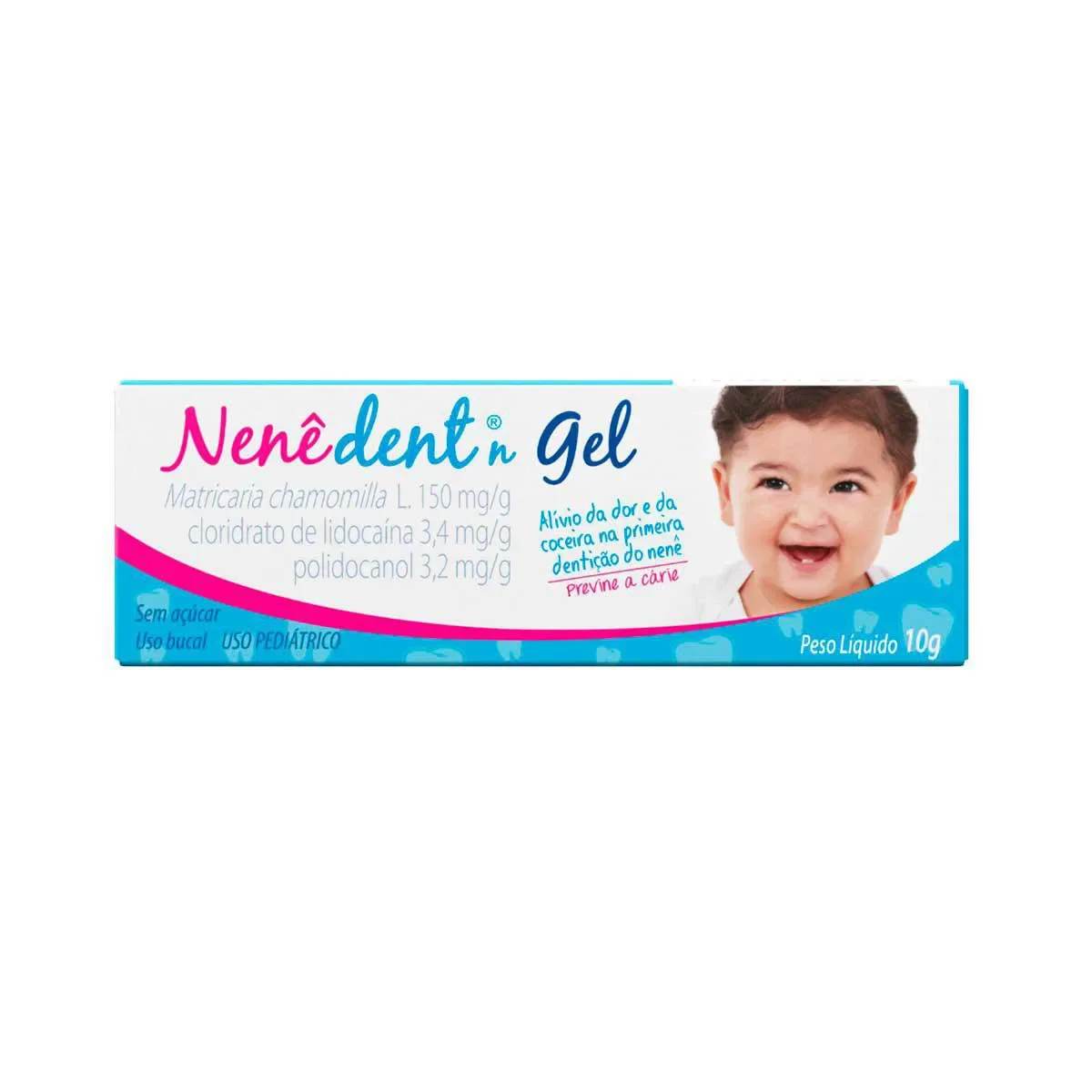 Nenê Dent 150mg/g + 3,4mg/g + 3,2mg/g Gel Sem Açúcar 10g