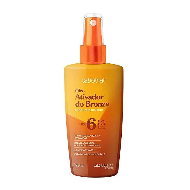 Óleo Ativador de Bronze FPS6 Vai&Brilha Labotrat 120ml