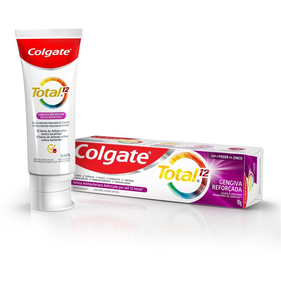 Pasta de Dente Colgate Total 12 Gengiva Reforçada com Flúor 90g