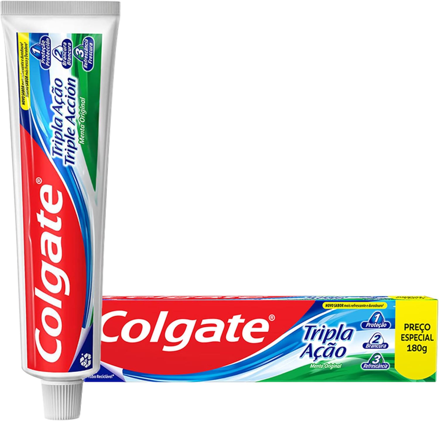 Pasta de Dente Colgate Tripla Ação Menta Original Anticárie com Flúor 180g