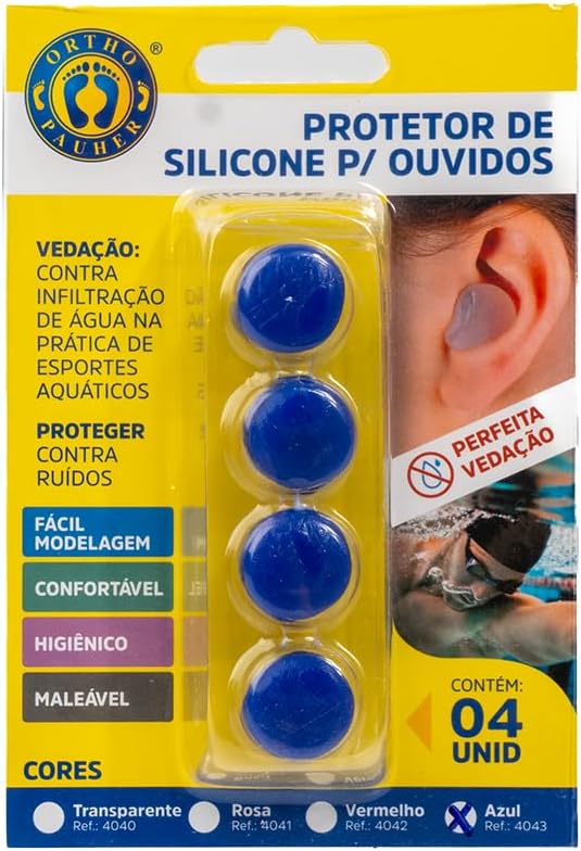 Protetor de Ouvido de Silicone Ortho Pauher Azul