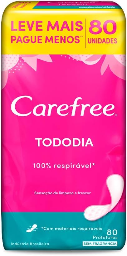 Protetor Diário Carefree Tododia Sem Perfume 80 unidades