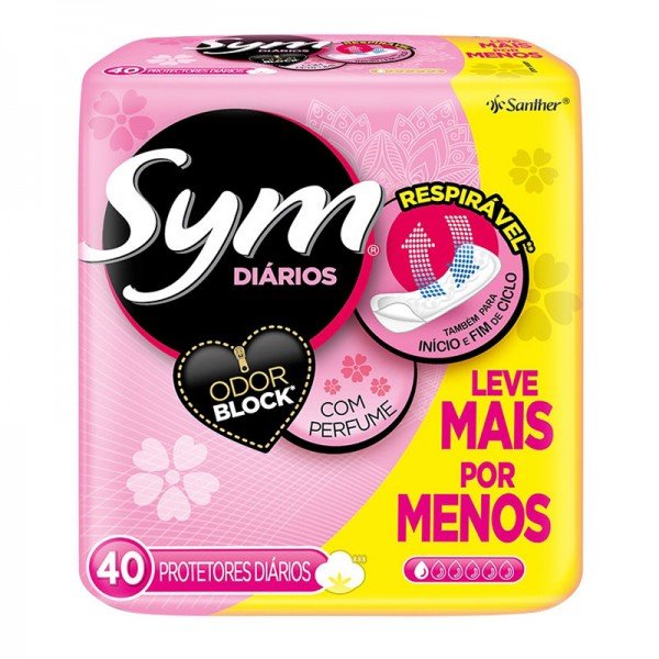 Protetor Diário Sym Com Perfume 40 unidades