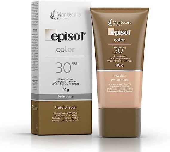 Protetor Solar Episol Color FPS30 Facial Pele Clara 40g