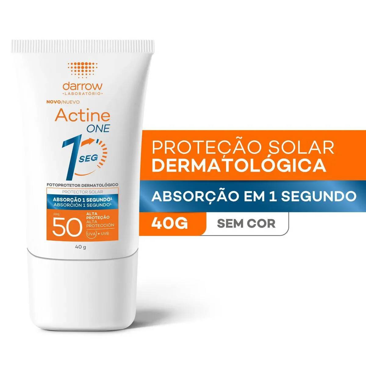 Protetor Solar Facial Darrow Actine One FPS50 Sem Cor 40g