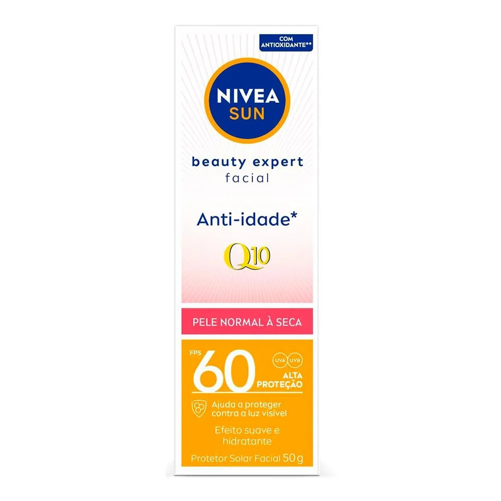 Protetor Solar Facial Nivea Sun Beauty Pele Normal a Seca FPS60 50g