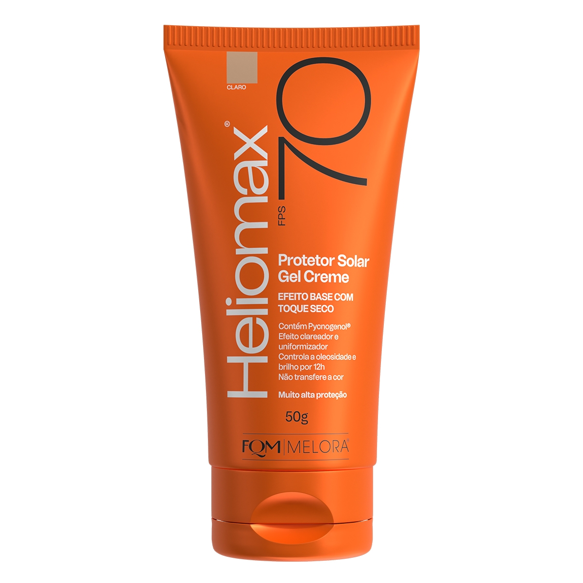 Protetor Solar Gel Creme Facial Heliomax FPS70 Tom Claro 50g