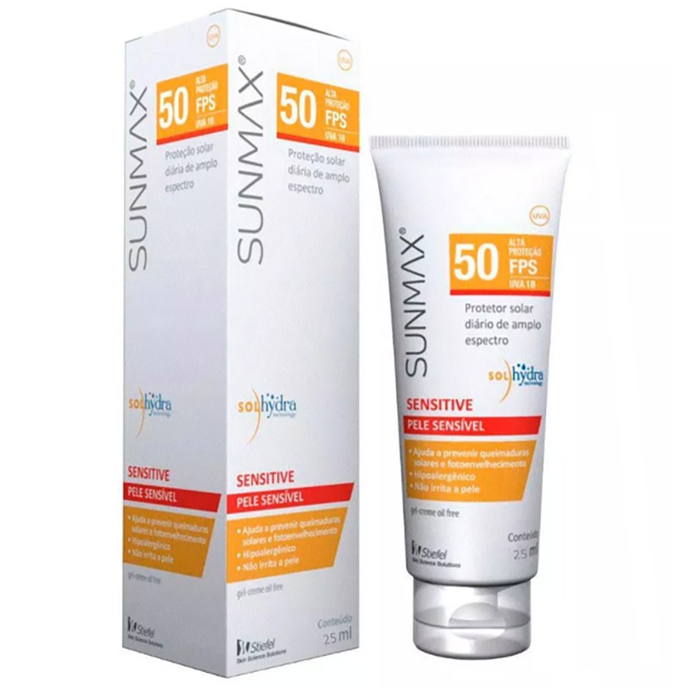 Protetor Solar Sunmax Sensitive FPS50 Pele Sensível Pocket 25ml