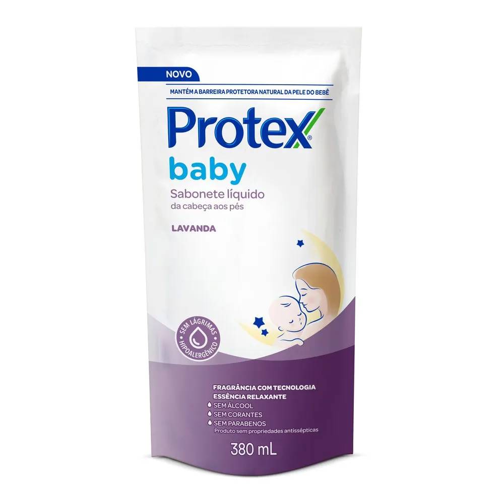 Refil Sabonete Líquido Infantil Protex Baby da Cabeça aos Pés Lavanda 380ml