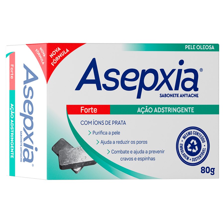 Sabonete em Barra Asepxia Forte Adstringente Pele Oleosa 80g