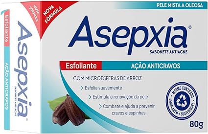 Sabonete Facial em Barra Asepxia Esfoliante Antiacne 80g