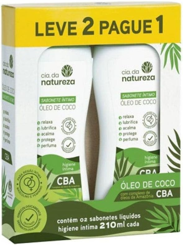 Sabonete Íntimo Cia da Natureza Óleo de Coco 210ml Leve 2 Pague 1