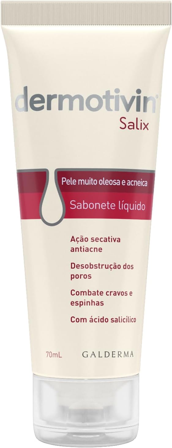 Sabonete Líquido Facial Dermotivin Salix Pele Oleosa e Acneica 70ml