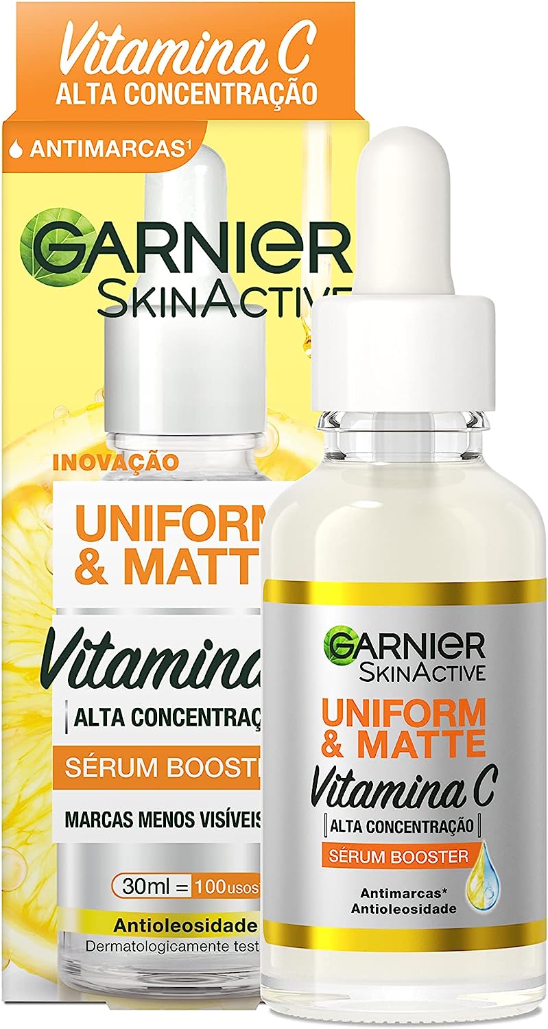 SkinActive Uniform&Matte Garnier Sérum Booster Antimarcas com Vitamina C 30ml