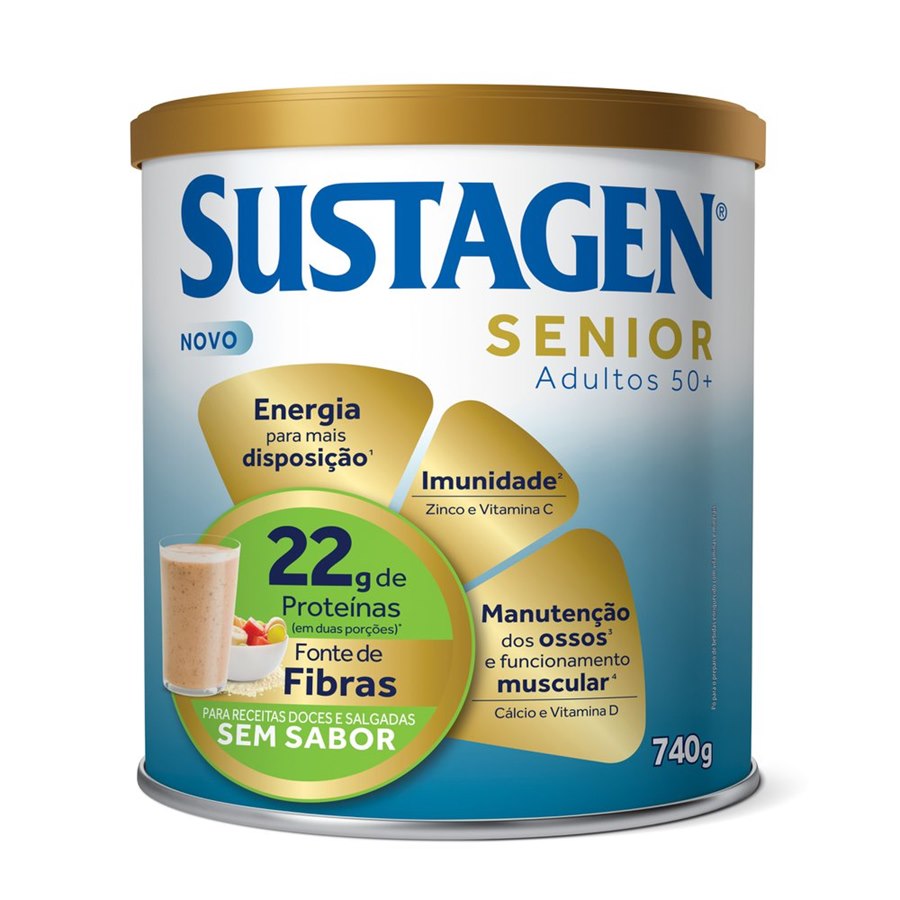 Sustagen Senior Adultos 50+ Sem Sabor 740g