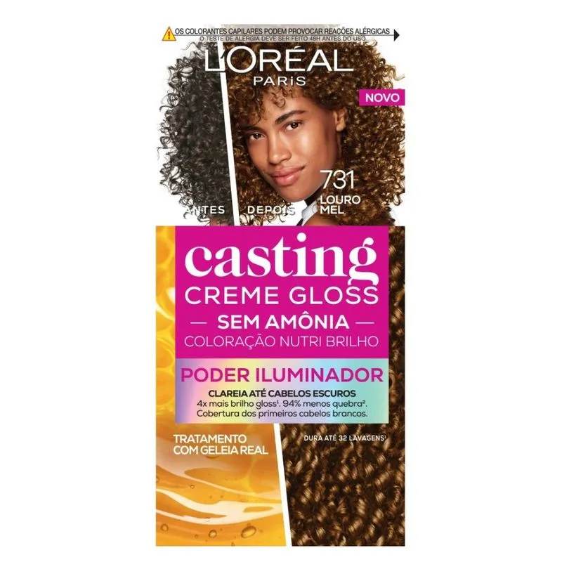 Tinta de Cabelo Casting Creme Gloss Poder Iluminador L'Oréal Paris 731 Louro Mel