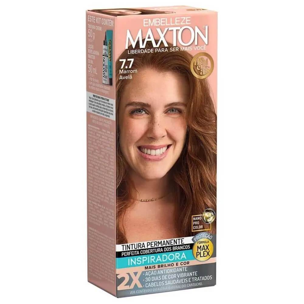 Tinta de Cabelo Maxton Delícias Marrom Avelã 7.7