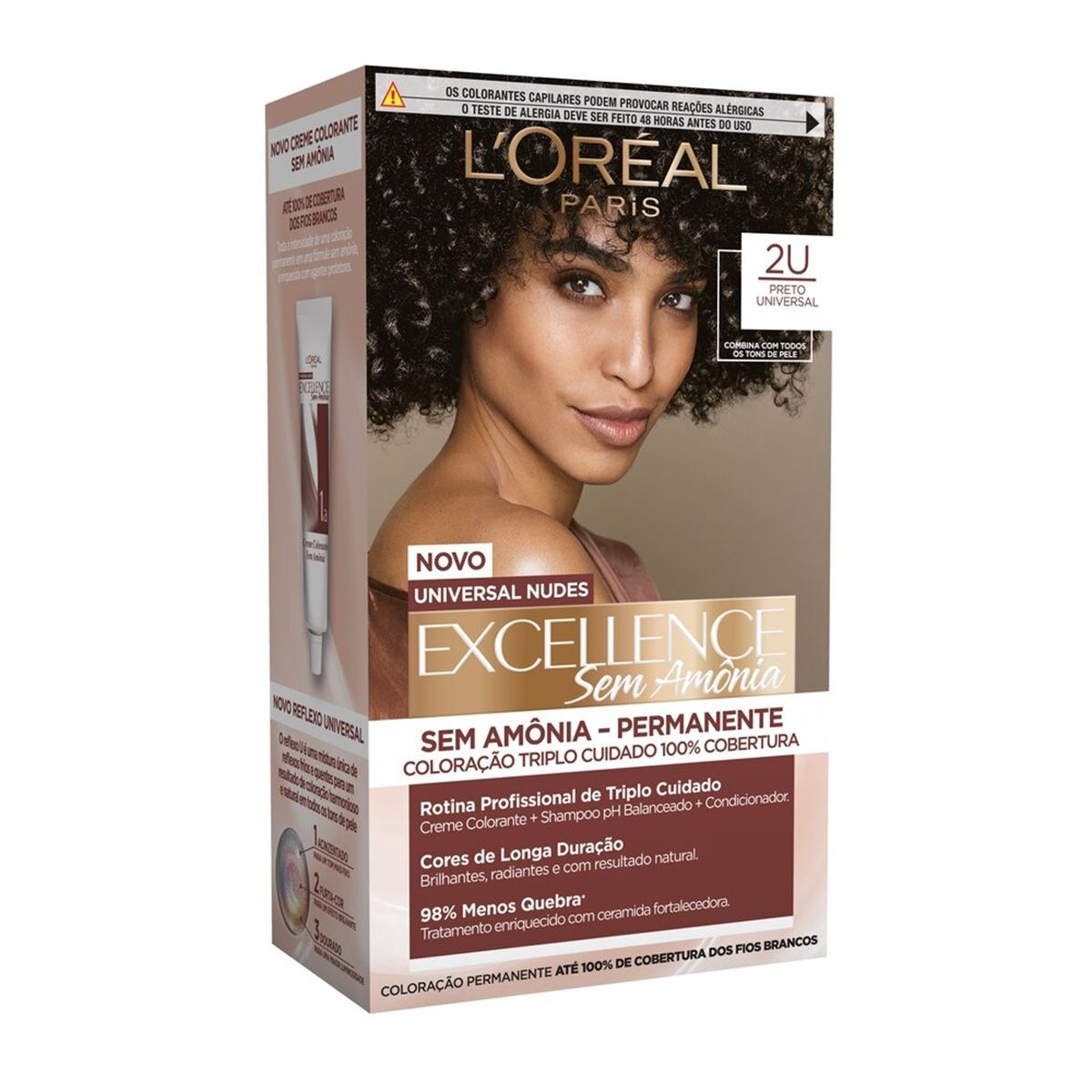 Tinta de Cabelo Permanente Imédia Excellence L'Oréal Paris Sem Amônia 2U Preto Universal