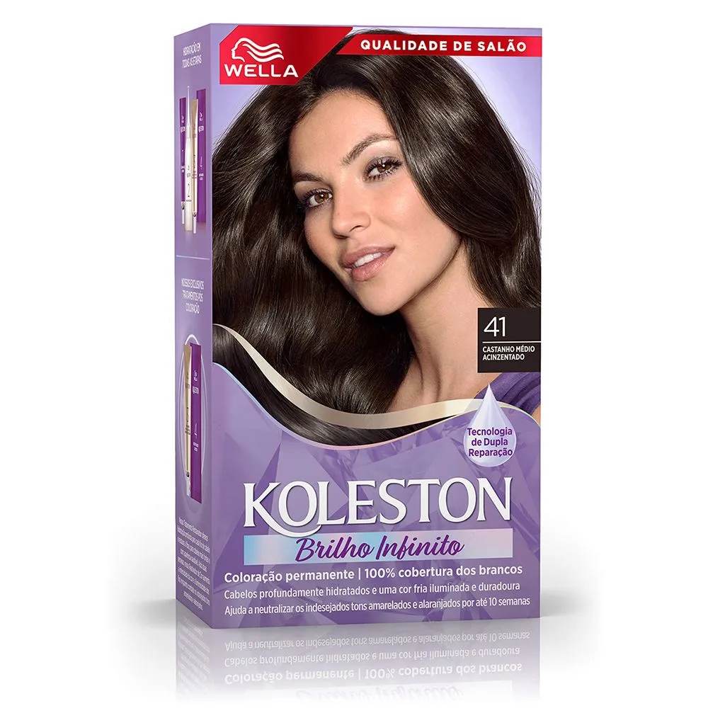 Tintura Brilho Intenso Koleston Castanho Médio Acinzentado 41