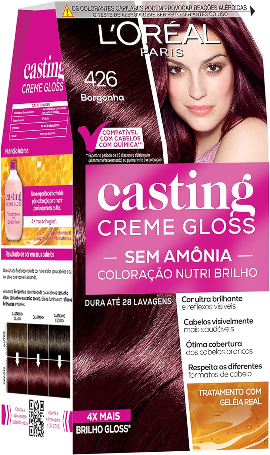 Tintura Semi-Permanente Casting Creme Gloss Loréal Paris 426 Borgonha 246g