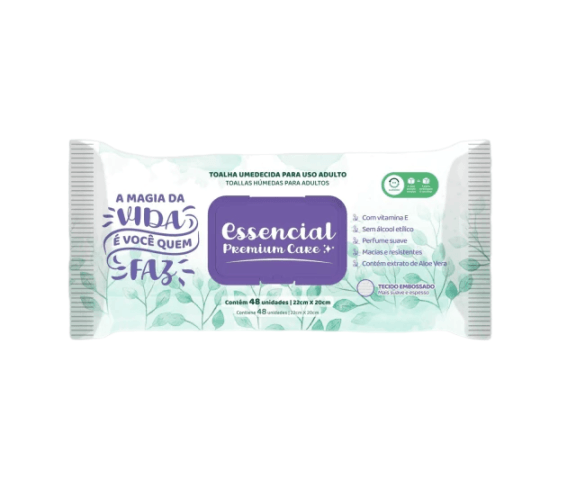 Toalha Umedecida Essencial Premium Care 48 unidades