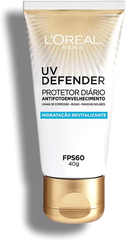 UV Defender L'Oréal Protetor Solar Facial Anti-Idade FPS60 40g