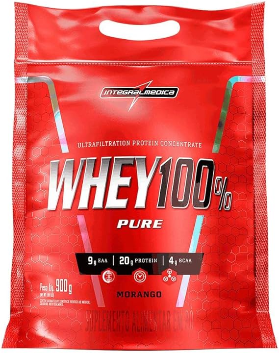 Whey 100% Pure Morango Integralmedica 900g